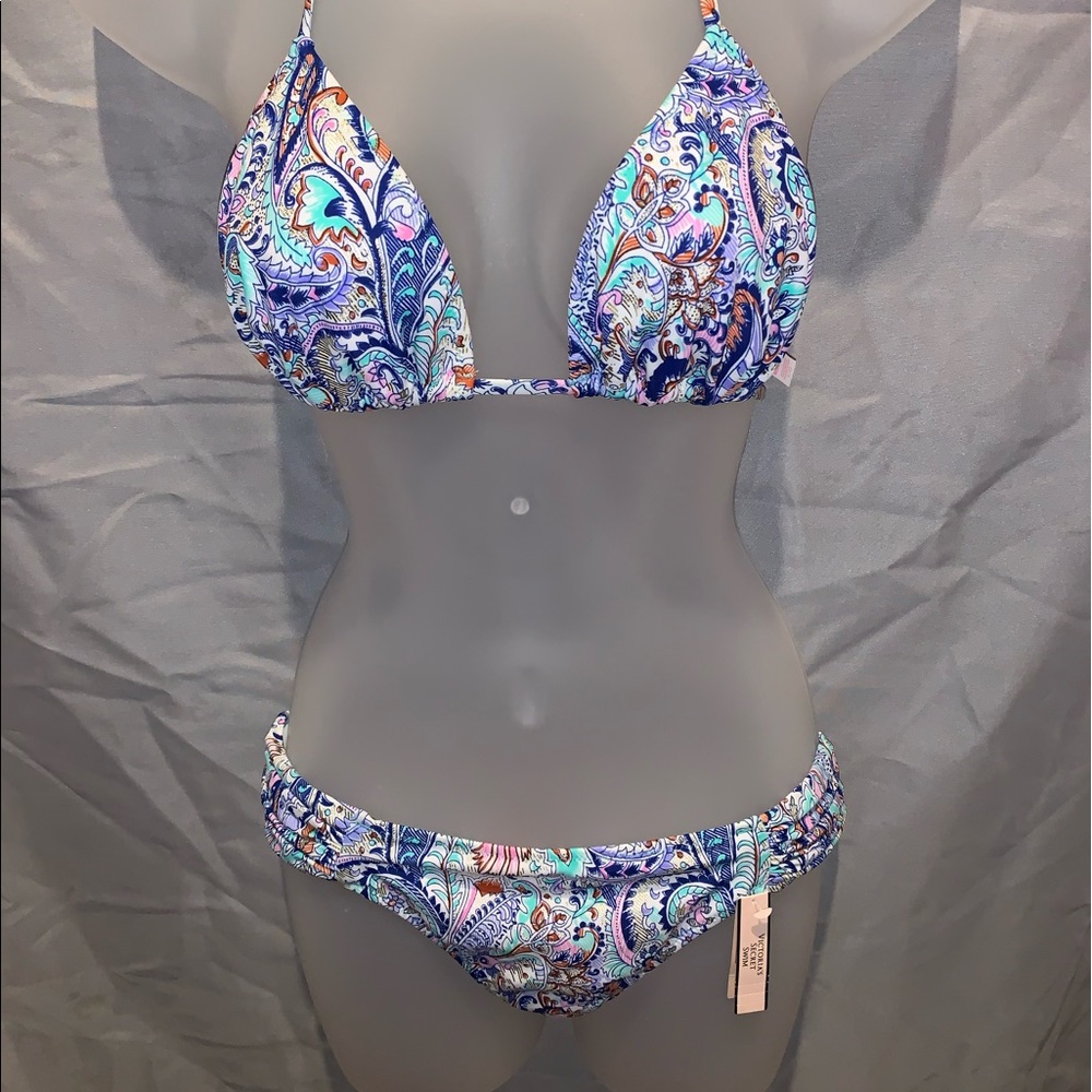 Victoria’s Secret White & Blue Paisley Bikini